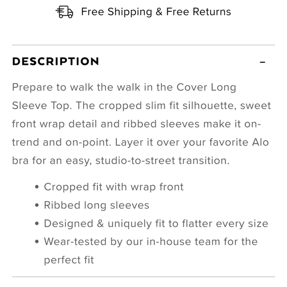 Alo cover black ribbed ballet core long sleeve top xs - Picture 4 of 5